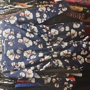 Navy, white Floral romper